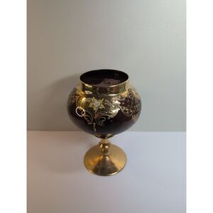 Antique‎ Ardalt Victorian Bohemian purple glass footed Missing Lid